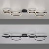 Podłużna czarna lampa sufitowa LED cztery ringi z funkcją ściemniania SwitchMo MINI RITUS Just Light 14211-18