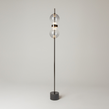 Lampa podłogowa dwie szklane dymione kule LED 3000K Double Moon MOD478FL-L15B3K Maytoni