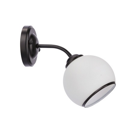 MARINEN LAMPA KINKIET CZARNY 1X40W E27 KLOSZ BIAŁY Z OBWÓDKĄ Candellux 21-26545