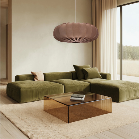 Lampa wisząca CAFEE skandynawska - z abażurem brązowym mokka 66cm 1xE27 Candellux Studio 31-39248