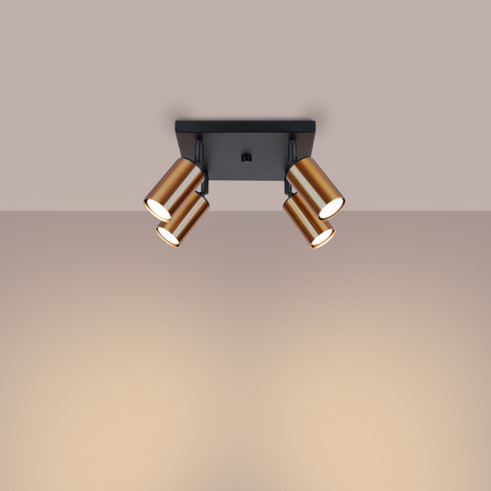 Plafon WINX 4 czarny/miedź Sollux SL.1378