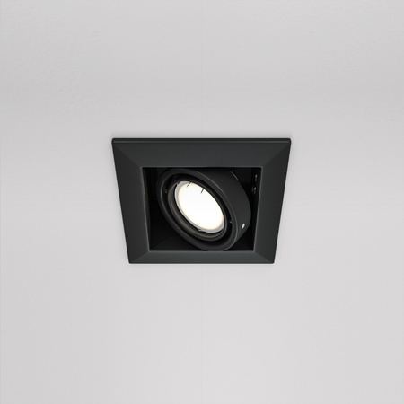 Kwadratowa czarna ruchoma oprawa podtynkowa 1xGU10 Metal Modern DL008-2-01-B Maytoni