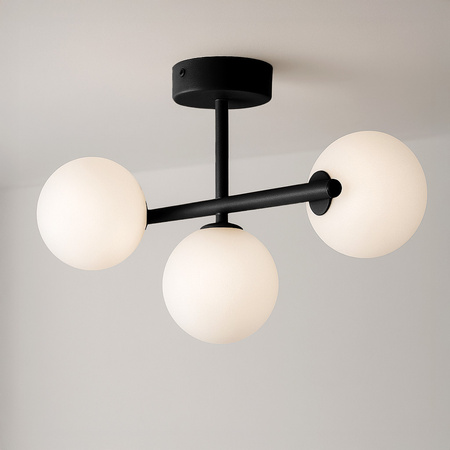 Czarna lampa sufitowa z białymi kloszami FILO Kaja Lighting K-5850