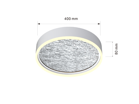 Lampa sufitowa, plafon BORDEAUX 40cm srebrny LED Wofi Premium 9002-103M ze ściemniaczem