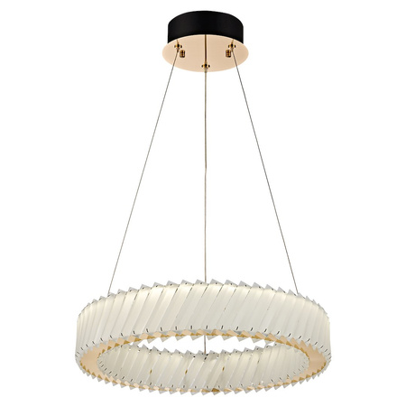 Lampa wisząca Deluxe złoty okrąg kryształowy 50cm 24W LED Milagro ML2779