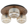 Okrągła lampa sufitowa trzy szklane klosze na drewnianej podstawie SALVIA BROWN 3xE14 Tk Lighting 11068