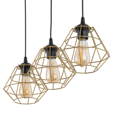 DIAMOND NEW BLACK/GOLD LAMPA WISZĄCA 3 PL LISTWA TK Lighting 4642