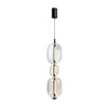 Lampa wisząca trzy szklane bezbarwne klosze na pionowym profilu PLAYA 12W LED 3000K Candellux Studio 33-50519