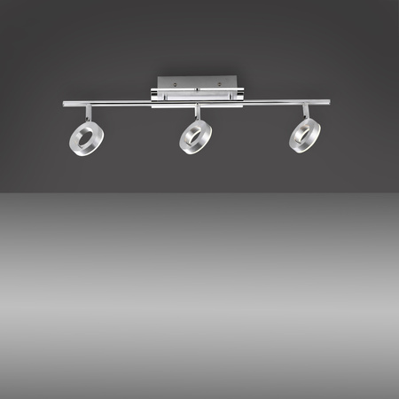 Potrójna lampa listwa sufitowa do łazienki w kolorze aluminium LED 3000K IP44 SILEDA Paul Neuhaus 6785-96