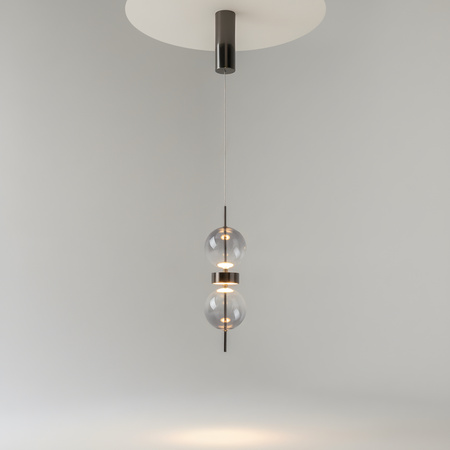Nowoczesna lampa wisząca szklane dymione dwie kule LED 3000K Double Moon MOD478PL-L8B3K Maytoni