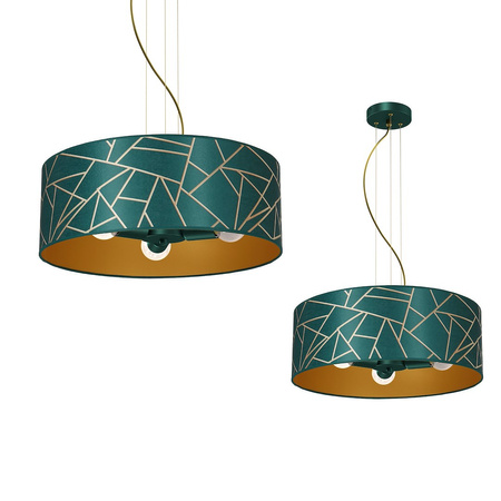 Lampa wisząca ZIGGY WHITE Gold/Bottle green 3xE27 MLP7580