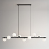 Czarna lampa wisząca z białymi kloszami na belce FILO Kaja Lighting K-5853