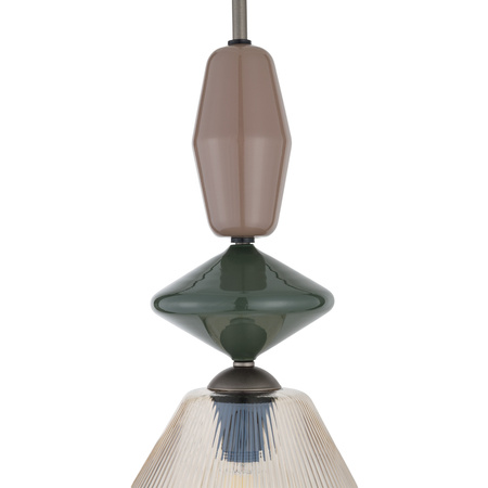 Pojedyńcza lampa wisząca karbowany koniakowy klosz ZEN NEW BROWN FUSO COGNAC 1XE14 Tk Lighting 11865