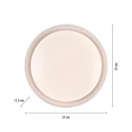 Okrągły biały plafon sufitowy 57cm sterowany pilotem OSKO LED Just Light 14216-16
