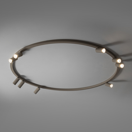 Beżowy pierścień sufitowy średnica ok 130cm z 9 reflektorami 9xGU10 FOURTY ROUND Nowodvorski 11954