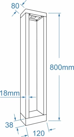 Słupek ogrodowy 80cm w kolorze ciemnoszarym w kształcie ramki CAVALIO 80 IP65 3000K DGR Azzardo AZ7140
