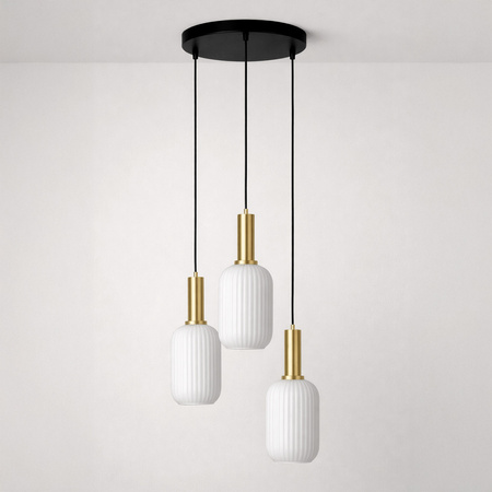 Lampa wisząca z ryflowanymi kloszami 14 cm FIORE Kaja Lighting K-5882