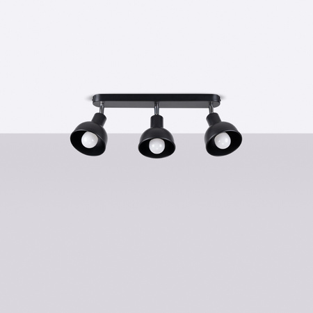 Plafon ELBA 3 czarny Sollux SL.1318