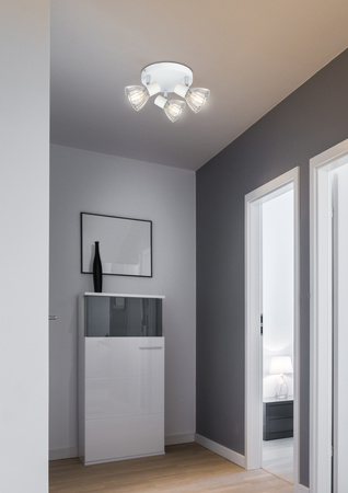 FLY LAMPA SUFITOWA PLAFON 3X40W E14 BIAŁY/CHROM Candellux 98-61980