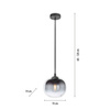 Lampa wisząca pojdeyńcza szklany klosz 19cm ZEA 1xE27 Just Light 15420-18