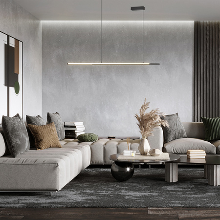 Nowoczesna czarna lampa wisząca liniowa 150cm 4000K Halo MOD005PL-L36BK Maytoni