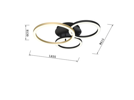 Lampa sufitowa BAYEUX okręgi LED Wofi Premium 9042-304 ze ściemniaczem