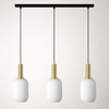 Potrójna lampa wisząca z białymi, smukłymi kloszami FIORE Kaja Lighting K-5881