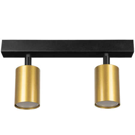 Lampa sufitowa Hudson 2xGU10 Czarno-Złoty Milagro MLP0258