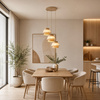 Lampa wisząca trzy zwisy z abażurami z lnu na kole KALUM LEN 3XE27 Tk Lighting 11807