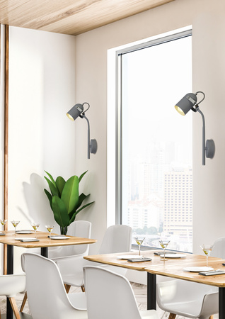 GRAY LAMPA KINKIET NA WYSIĘGNIKU 1X40W E14 SZARY Candellux 91-66527