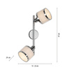 Listwa sufitowa chrom z dwoma szklanymi kloszami ACCOR 2xE14 Just Light 15372-17