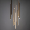 Lampa wisząća dziesięć ryflowanych cienkich rurek FERRO SABIA CHAMPAGNE 10XG9 KOŁO Tk Lighting 11494