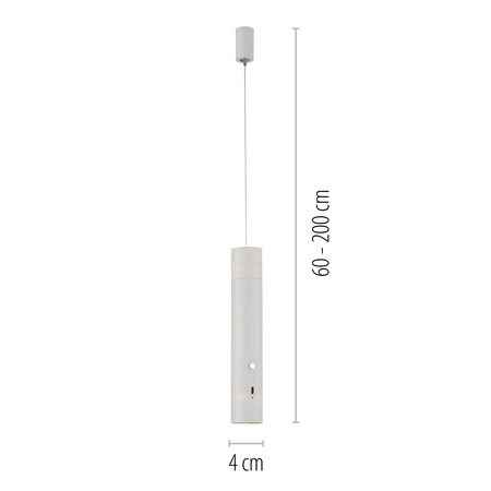 Lampa wisząca tuba biała bezprzewodowa akumulatorowa ładowana USB ATTACH Just Light 18281-16