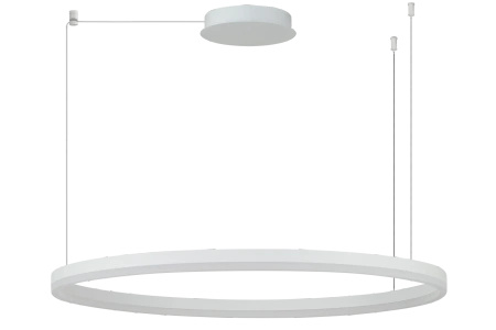 Lampa wisząca duży okrąg w kolorze białym 100cm HALO PENDANT 100 CCT DIMM WH + REMOTE CONTROL AZZARDO AZ6477 sterowana pilotem