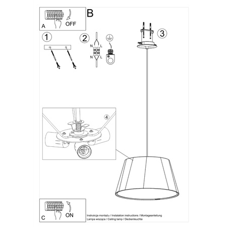 Lampa wisząca CONO 45 biała Sollux Lighting 2BM SL.0829