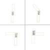 Lampa sufitowa srebrne dwie ramki LED prostokątne z funkcją ściemniania SwitchMo IVEN Just Light 14691-55