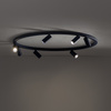 Granatowa lampa sufitowa ring 80cm - okrągły pierścień z punktowymi światłami 7xGU10 FOURTY ROUND Nowodvorski 11947