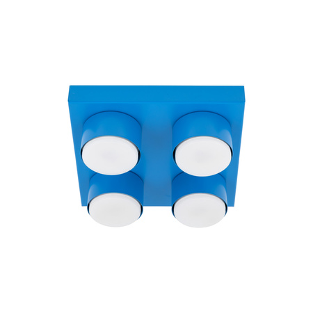 Kwadratowa niebieska lampa sufitowa BRIX BLUE 4XGX53 Tk Lighting 11284