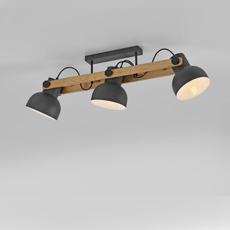 Lampa sufitowa drewniana z trzema metalowymi kloszami CUP 2.0 3xE27 Just Light 15745-18