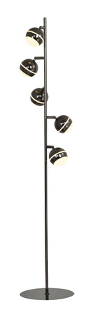 Lampa podłogowa piątka Biarritz czarny chrom Aviano Lighting 3047-505