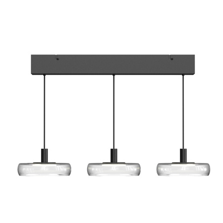 Lampa wisząca czarna ze szklanymi kloszami Float LED 3000K MOD498PL-L25BK