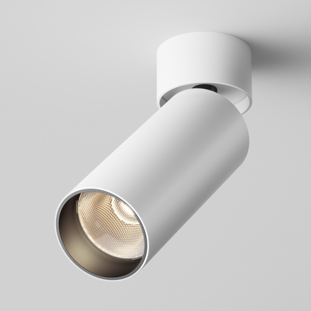 Regulowana biała Tuba Natynkowa do salonu i biura LED 3000K FOCUS LED C055CL-L12W3K-W-W Maytoni