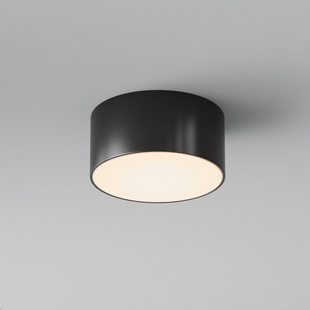 Okrągła czarna zewnętrzna oprawa sufitowa 12cm LED 3000K Zon IP O430CL-L15B3K Maytoni