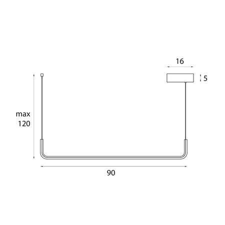 Lampa wisząca czarna liniowa LED o długości 90cm Urus 17W Maxlight P0644