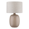 Lampka stołowa szklana z lnianym abażurem 1xE27 SABIA Tk Lighting 16182