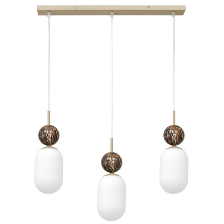 Lampa wisząca potrójna na listwie z imitacją marmuru Crema 3xE14 Milagro MLP2813