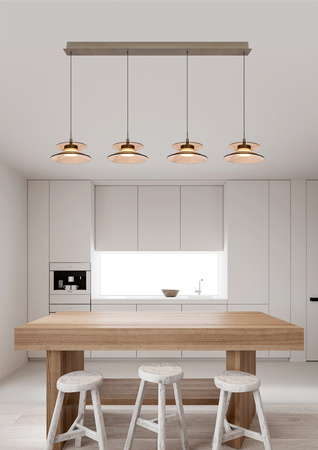 Lampa wisząca czwórka prosta Crema brąz / klosz coffee Aviano Lighting 7058-421