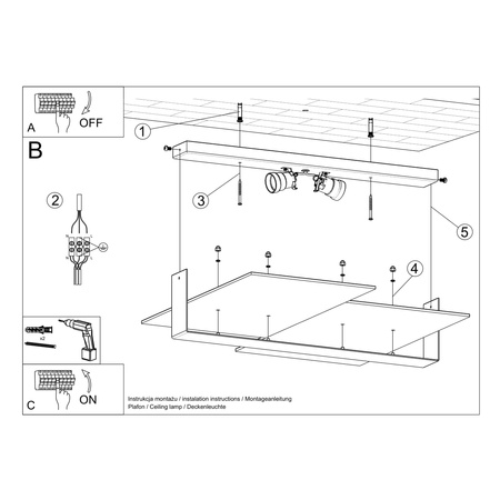 Plafon MASSIMO biały Sollux SL.1045