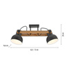 Lampa sufitowa drewniana z dwoma metalowymi kloszami CUP 2.0 2xE27 Just Light 15744-18