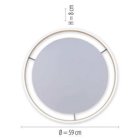 Okrągły plafon led sufitowy 59cm w kolorze matowego mosiądzu sterowany pilotem lub smartfonem Q-VITO Paul Neuhaus 8416-60